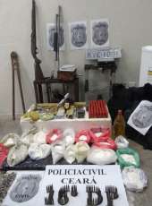 Polícia fecha laboratório de drogas, apreende armas e entorpecentes na AIS 7; trio é capturado