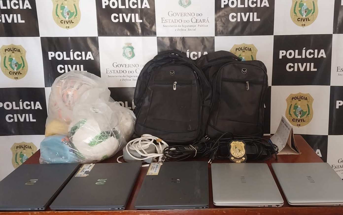 Ação rápida da PCCE recupera notebooks furtados e captura adulto e adolescente em Quixeramobim