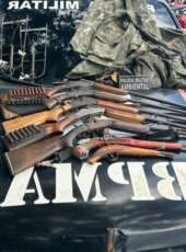 BPMA da PMCE apreende nove armas e materiais utilizados para caça ilegal em Crateús